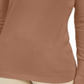 JM Collection Suéter feminino com decote em V e mangas enfeitadas, marrom, tamanho X-S