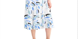 Vestido Alfani Feminino Estampado Fit &amp; Flare Azul Tamanho 4 Petite