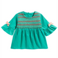 Blusa franzida First Impressions para bebê menina, verde, tamanho 3 a 6 meses
