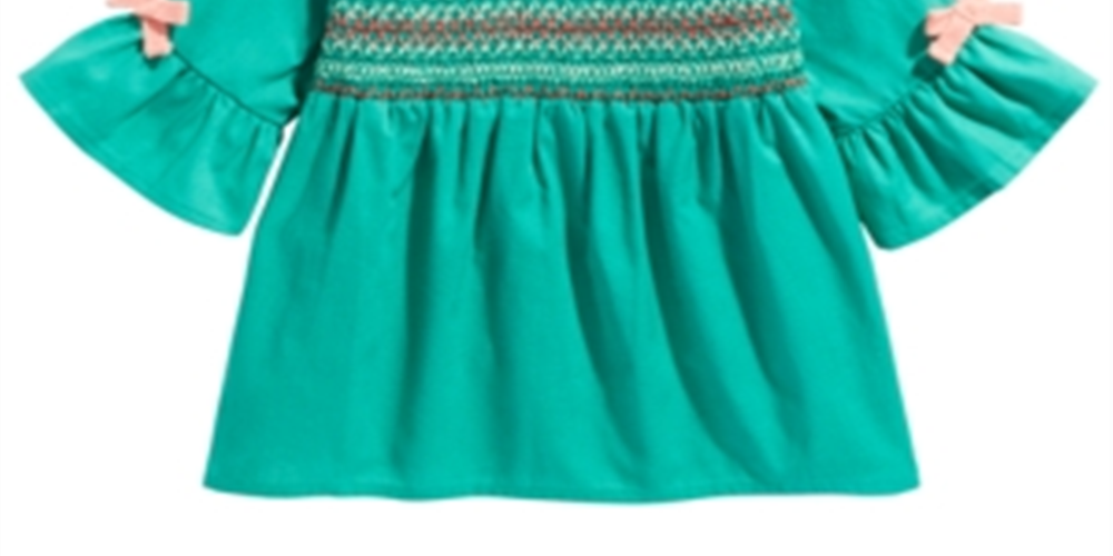 Blusa franzida First Impressions para bebê menina, verde, tamanho 3 a 6 meses