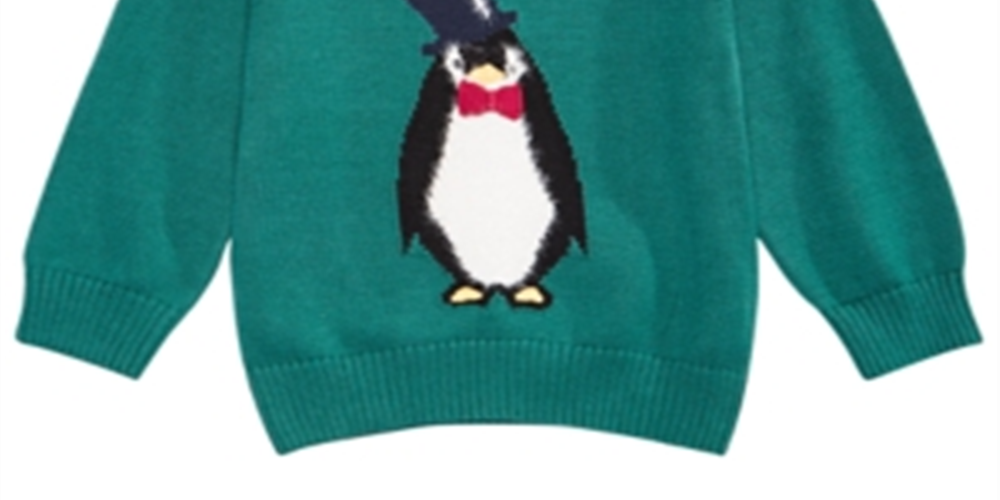 Suéter infantil pinguim First Impressions verde tamanho 6-9 meses