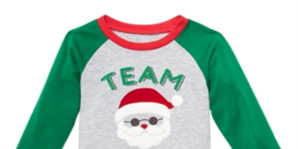 Camiseta estampada do time Papai Noel para meninos First Impressions, cinza, tamanho 0 a 3 meses