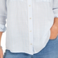 Camisa feminina listrada texturizada com botões Charter Club, azul, tamanho XX-G