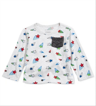 First Impressions Toddler Boy's Star Print Pocket T-Shirt Gray Size 4T