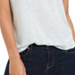 Camiseta feminina estilo &amp; co com decote em V e estampa Burnout, azul, tamanho extragrande