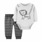 Conjunto de macacão e calça Carter's Boy's Lion, 2 peças, cinza mesclado, tamanho 24 meses