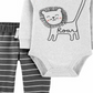 Conjunto de macacão e calça Carter's Boy's Lion, 2 peças, cinza mesclado, tamanho 24 meses