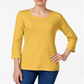 Karen Scott Blusa Feminina Gola Redonda Amarela Tamanho XL