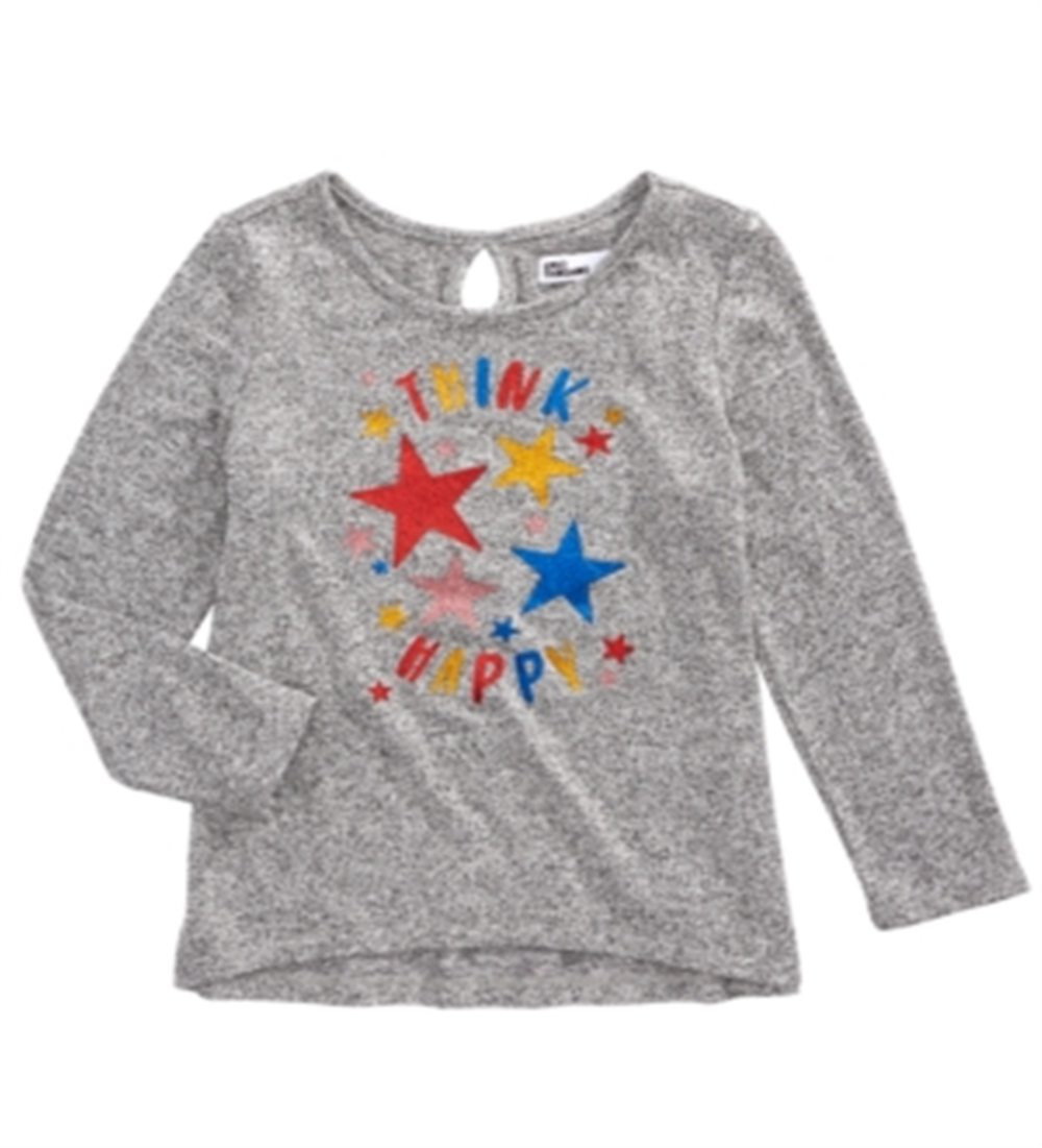 Camiseta infantil infantil Epic Threads Happy Thoughts para meninas, cinza, tamanho 4T