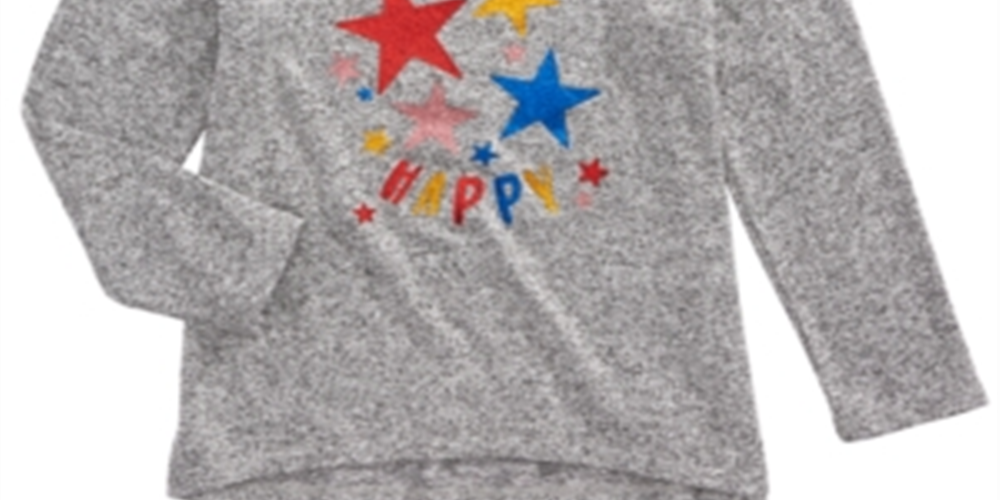 Camiseta infantil infantil Epic Threads Happy Thoughts para meninas, cinza, tamanho 4T
