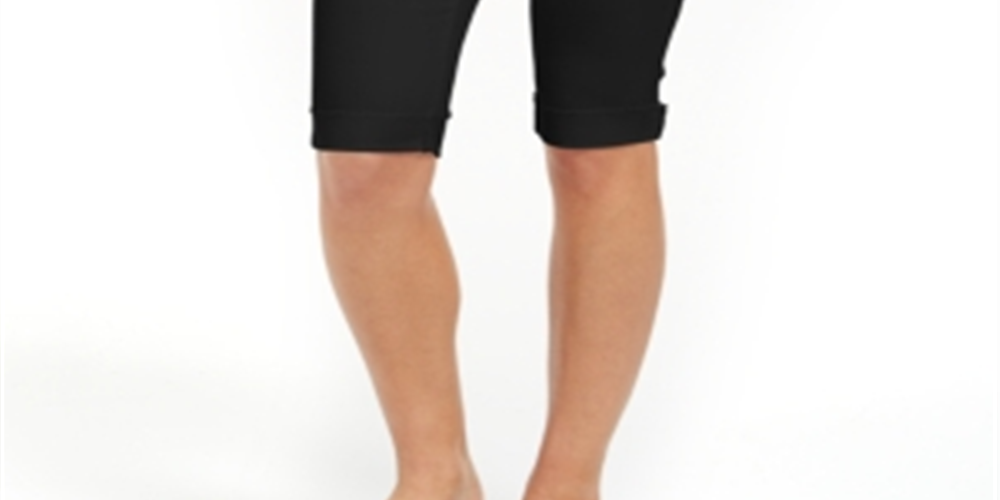 Shorts jeans skinny com punho feminino Style &amp; Co - Preto, tamanho 4