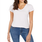 Camiseta feminina estilo &amp; co com decote em V e estampa Burnout, roxa, tamanho médio