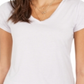 Camiseta feminina estilo &amp; co com decote em V e estampa Burnout, roxa, tamanho médio