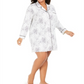 Camisola de dormir estampada Alfani feminina, tamanho 3X, branca