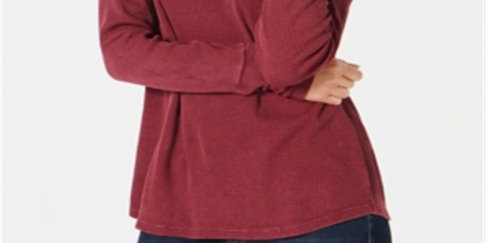 Blusa térmica feminina de algodão com decote dividido e estilo vinho, tamanho XX-G