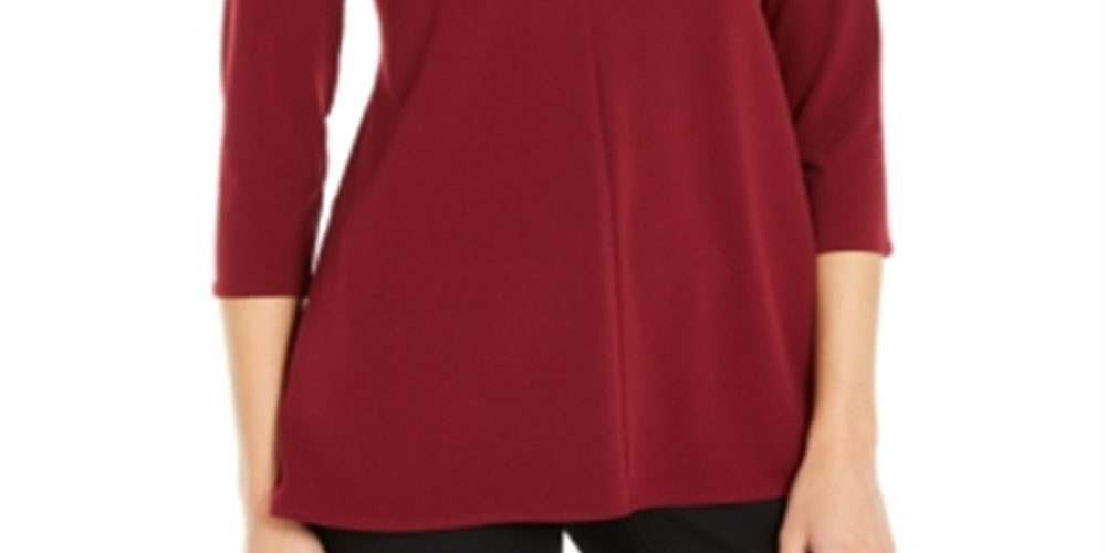 Alfani túnica feminina lisa gola alta vermelha tamanho GG
