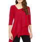 Top Alfani Feminino Assimétrico com Bainha Envelope Vermelho Tamanho Pequeno G