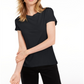 Camiseta feminina lisa com amarração nas costas Maison Jules, preta, tamanho pequeno