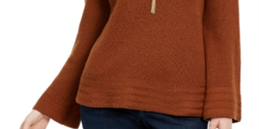 Suéter pulôver feminino estilo boxy knit marrom tamanho médio