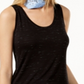 Regata feminina com decote redondo Maison Jules, preta, tamanho XX-G