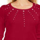 Karen Scott Top Feminino de Algodão com Ilhós e Enfeites Vermelho Tamanho P