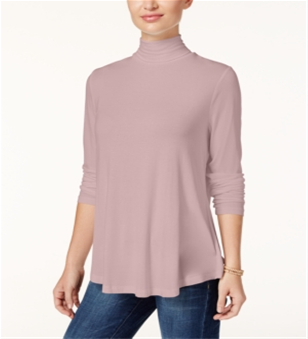Blusa feminina de gola alta JM Collection, cor nude, tamanho extragrande