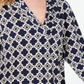 Top feminino com pregas estampadas e ombros de fora, azul, tamanho XX-G