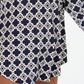 Top feminino com pregas estampadas e ombros de fora, azul, tamanho XX-G