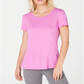 Camiseta casual feminina Ideology com costas abertas, rosa, tamanho M