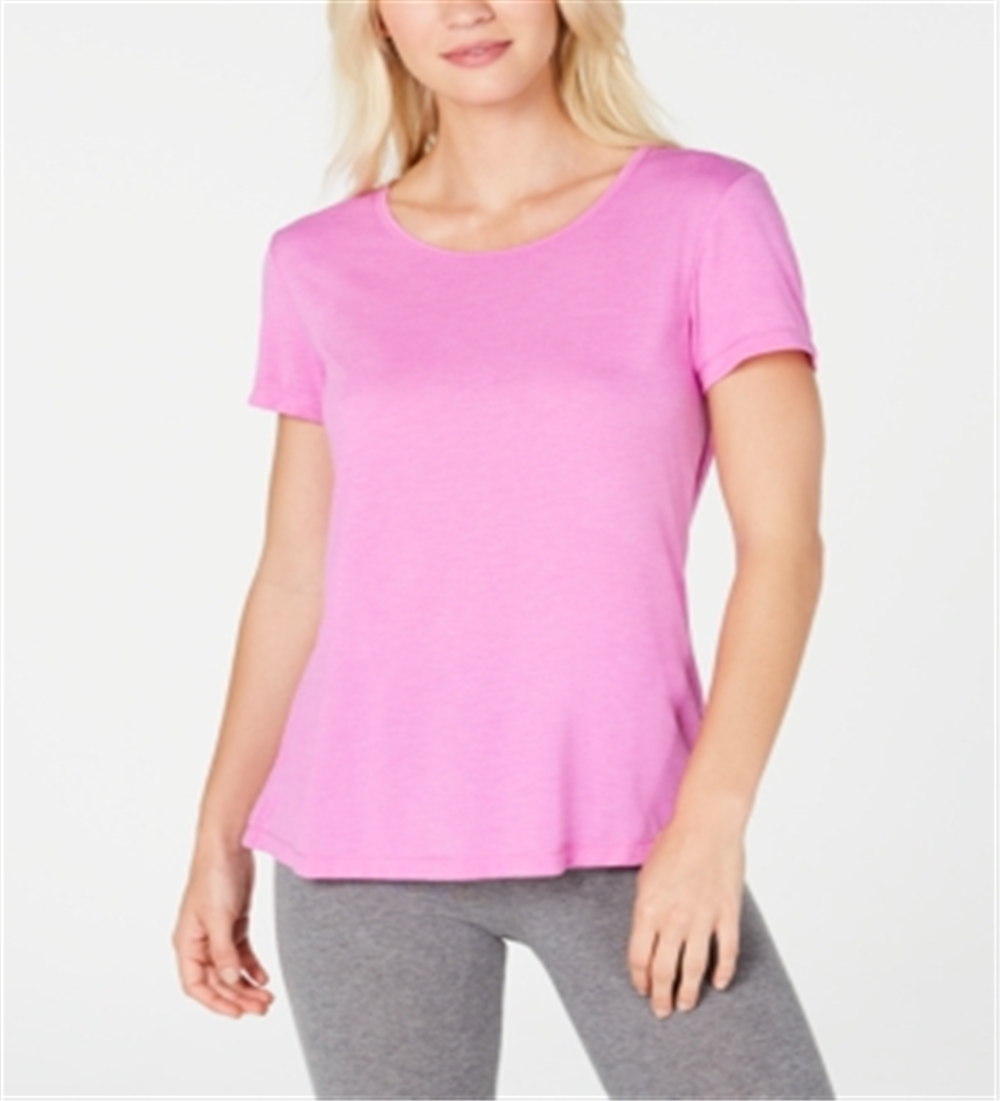 Camiseta casual feminina Ideology com costas abertas, rosa, tamanho M