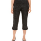 Calça Capri Feminina Estampada com Controle de Barriga JM Collection Preta Tamanho Grande