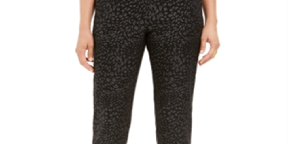 Calça Capri Feminina Estampada com Controle de Barriga JM Collection Preta Tamanho Grande