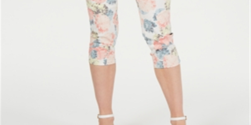 Calça Capri Feminina Charter Club Lush Petals Branca Tamanho 6 Petite