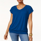 Camiseta feminina Blusa JM Collection Azul Tamanho XX-G