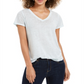 Camiseta feminina estilo &amp; CoBurn V com decote em V, azul, tamanho grande