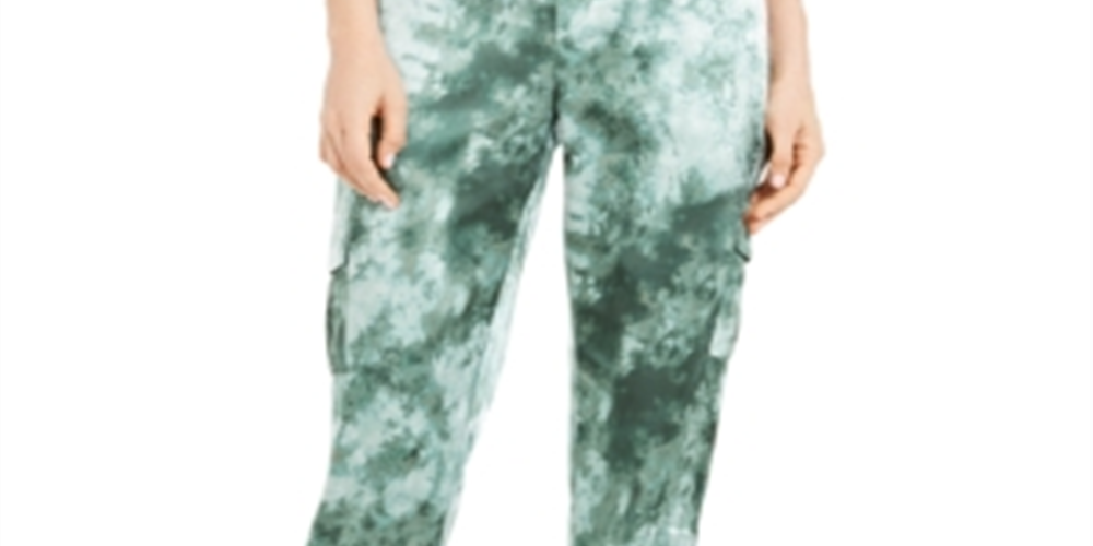 Calça de moletom feminina tie-dye da INC International Concepts, verde, tamanho M