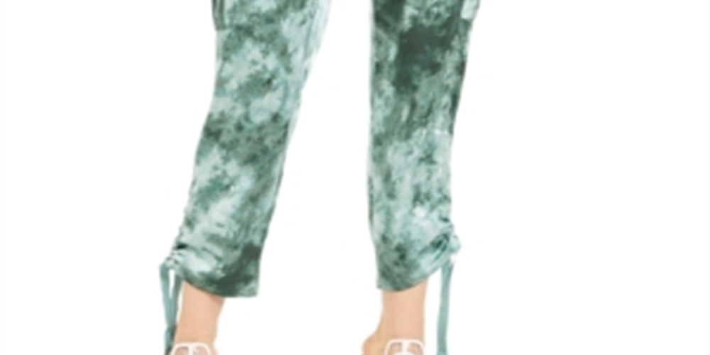 Calça de moletom feminina tie-dye da INC International Concepts, verde, tamanho M