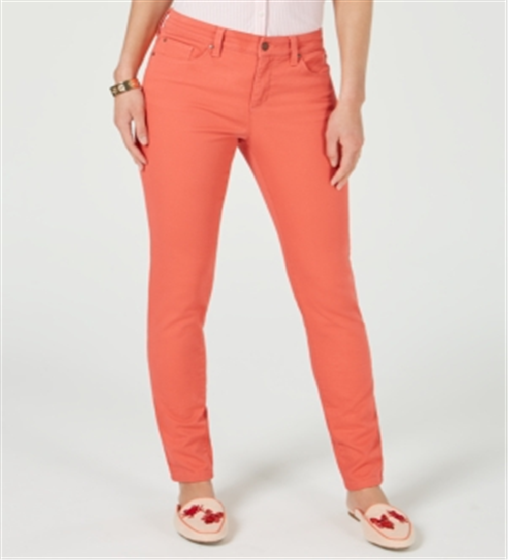 Calça jeans skinny feminina Charter Club Bristol, laranja, tamanho 14, pequena