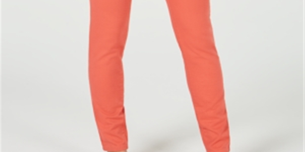 Calça jeans skinny feminina Charter Club Bristol, laranja, tamanho 14, pequena