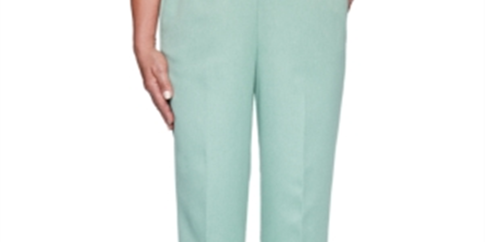 Calça feminina Alfred Dunner Lake Geneva Twill Verde Tamanho 18