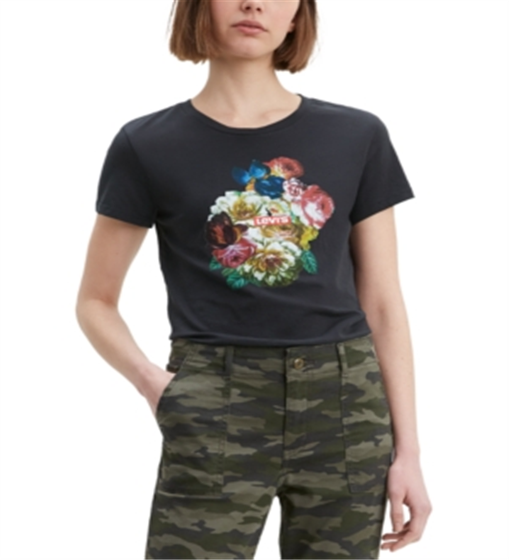 Camiseta Levi's The Perfect Feminina Preta Tamanho Médio
