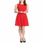Vestido feminino Tommy Hilfiger sem mangas na altura do joelho, tamanho 8, vermelho