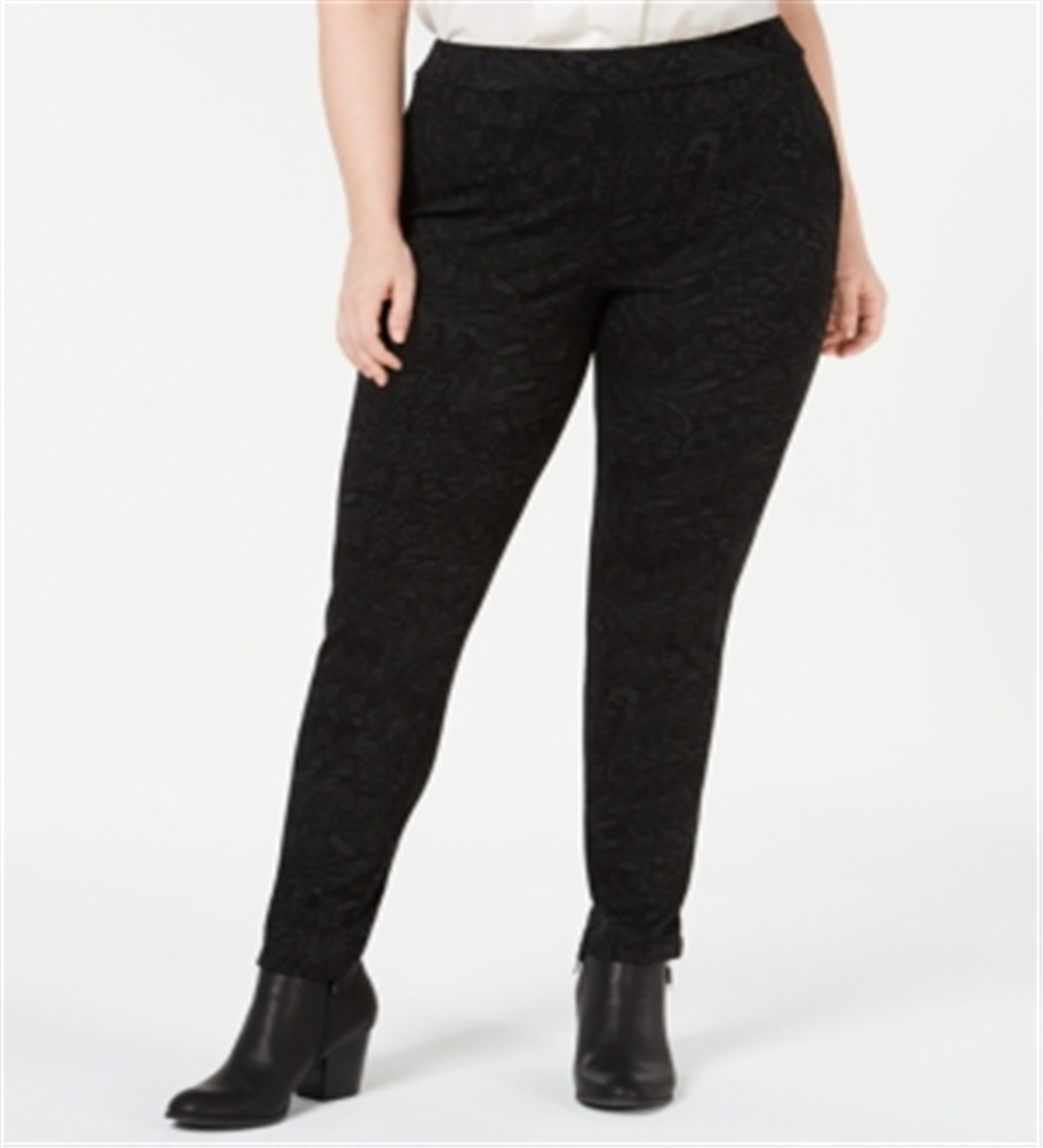 Leggings femininas com estampa tonal e costura frontal, tamanho pequeno, cinza