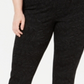 Leggings femininas com estampa tonal e costura frontal, tamanho pequeno, cinza