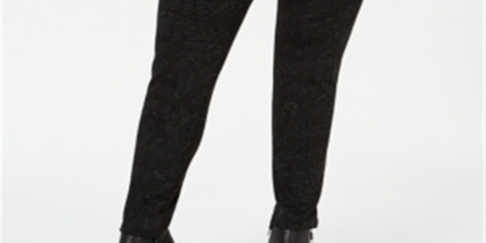 Leggings femininas com estampa tonal e costura frontal, tamanho pequeno, cinza