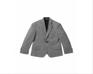 Tommy Hilfiger Big Boy's Stretch Windowpane Plaid Suit Jacket Preto Tamanho 10