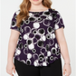 Camiseta feminina estampada Alfani roxa tamanho 4X
