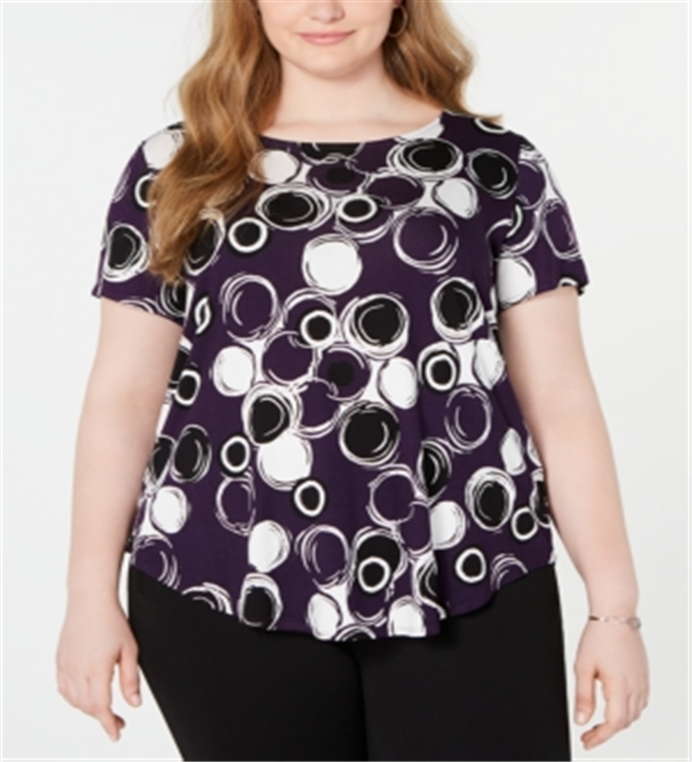 Camiseta feminina estampada Alfani roxa tamanho 4X