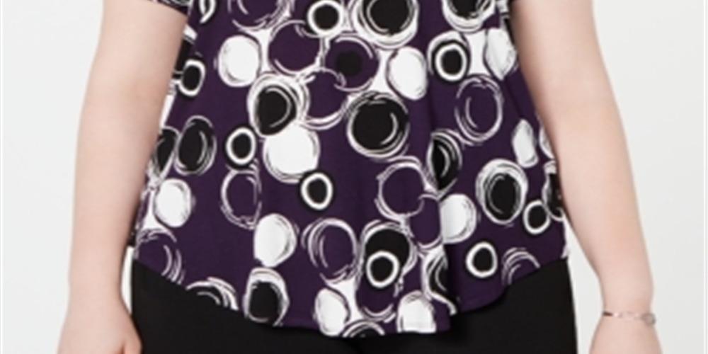 Camiseta feminina estampada Alfani roxa tamanho 4X