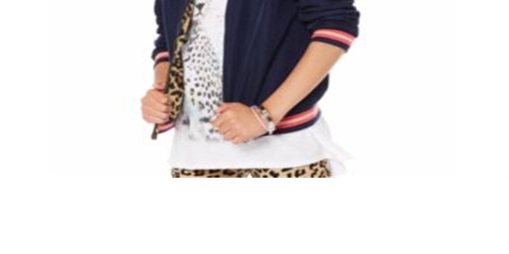 Jaqueta bomber reversível Epic Threads Big Girl's azul tamanho grande